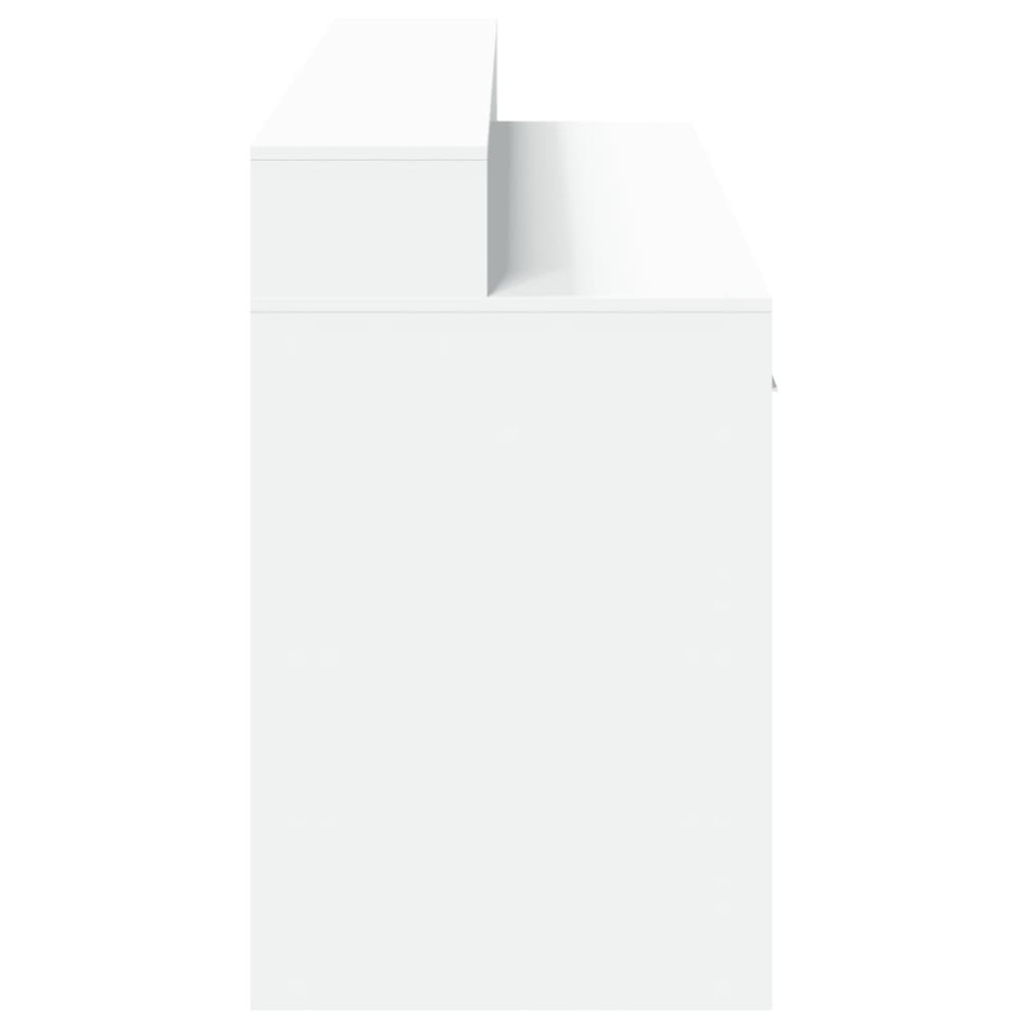 Escritorio con luz LED madera ingeniería blanco 160x55x91