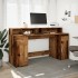 Escritorio con LED madera ingeniería envejecida 160x55x91