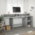 Escritorio con LED madera ingeniería gris hormigón 200x55x91