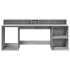 Escritorio con LED madera ingeniería gris hormigón 200x55x91