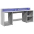Escritorio con LED madera ingeniería gris sonoma 200x55x91