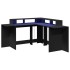 Escritorio con luz LED madera ingeniería negro 152x152x91