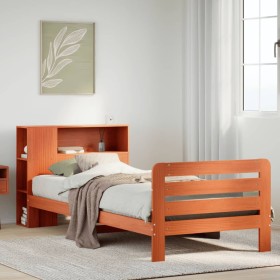 Estructura de cama sin colchón madera maciza marrón 75x190