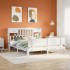 Cama con estantería sin colchón madera maciza blanca 180x200