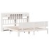 Cama con estantería sin colchón madera maciza blanca 180x200