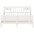 Cama con estantería sin colchón madera maciza blanca 180x200