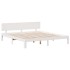 Cama con estantería sin colchón madera maciza blanca 180x200