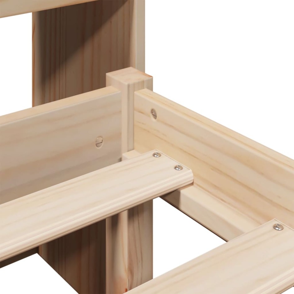 Cama con estantería sin colchón madera maciza de pino