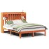 Cama con estantería sin colchón madera maciza marrón 140x200