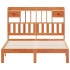 Cama con estantería sin colchón madera maciza marrón 140x200