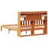 Cama con estantería sin colchón madera maciza marrón 140x200