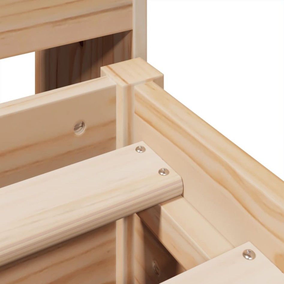 Estructura de cama sin colchón madera maciza de pino 160x200