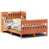 Cama sin colchón madera maciza de pino marrón cera 160x200