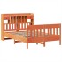 Cama sin colchón madera maciza de pino marrón cera 160x200