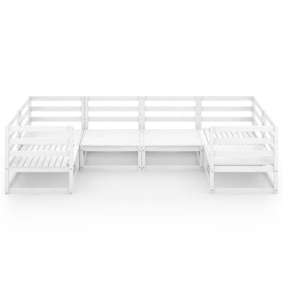 Juego de muebles de jardín 6 piezas madera maciza de