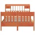 Cama sin colchón madera maciza de pino marrón cera 160x200