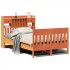 Estructura de cama sin colchón madera maciza marrón 135x190