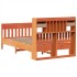 Estructura de cama sin colchón madera maciza marrón 135x190