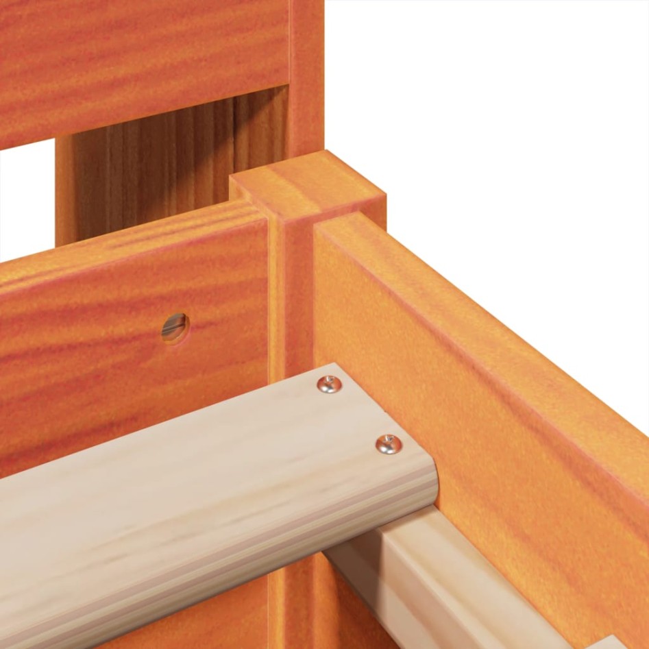 Estructura de cama sin colchón madera maciza marrón 135x190