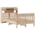 Estructura de cama sin colchón madera maciza de pino 135x190