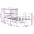 Estructura de cama sin colchón madera maciza de pino 135x190