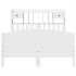 Cama con estantería sin colchón madera maciza blanca 160x200