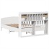 Cama con estantería sin colchón madera maciza blanca 160x200