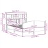 Cama con estantería sin colchón madera maciza blanca 160x200