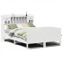 Cama con estantería sin colchón madera maciza blanca 140x190