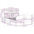 Cama con estantería sin colchón madera maciza blanca 140x190