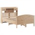 Cama con estantería sin colchón madera maciza de pino