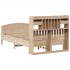 Cama con estantería sin colchón madera maciza de pino