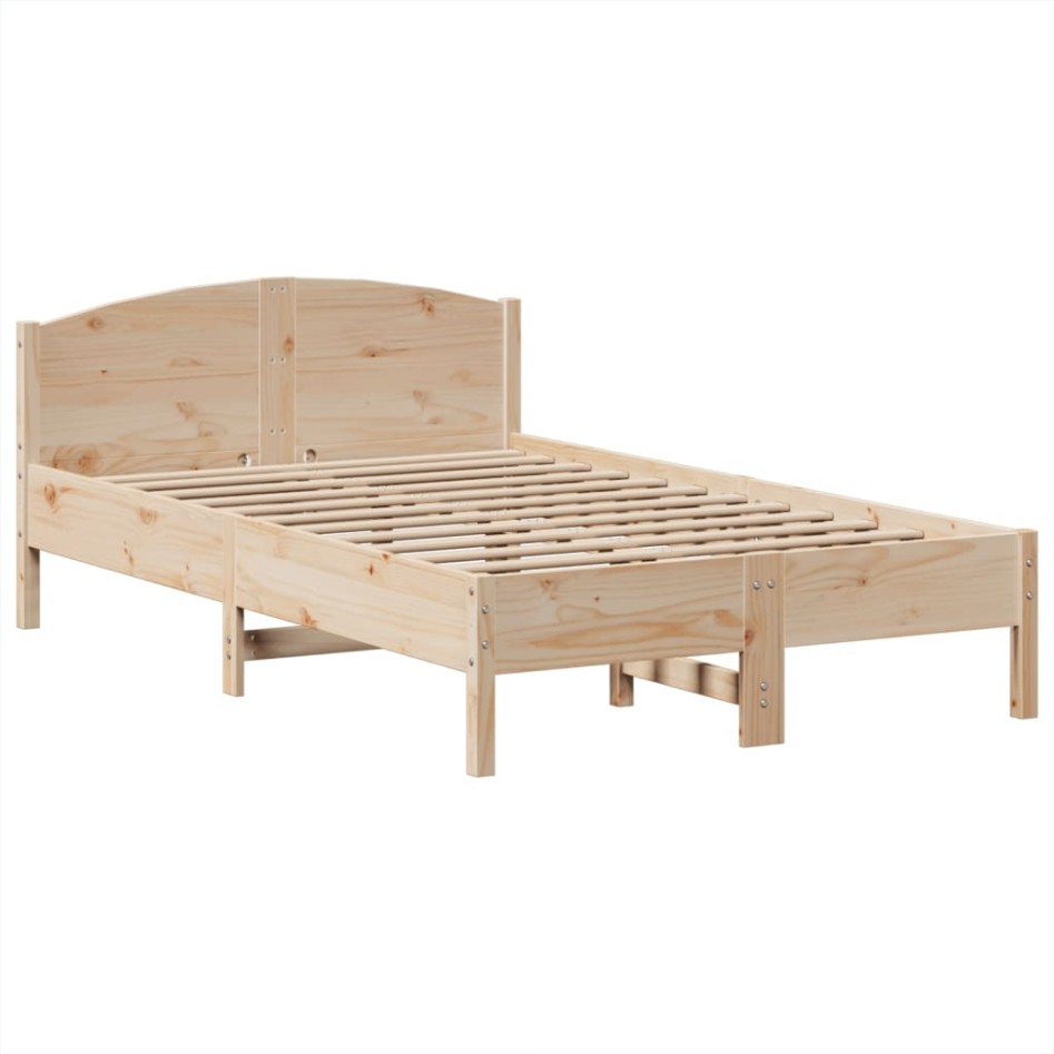 Cama con estantería sin colchón madera maciza de pino