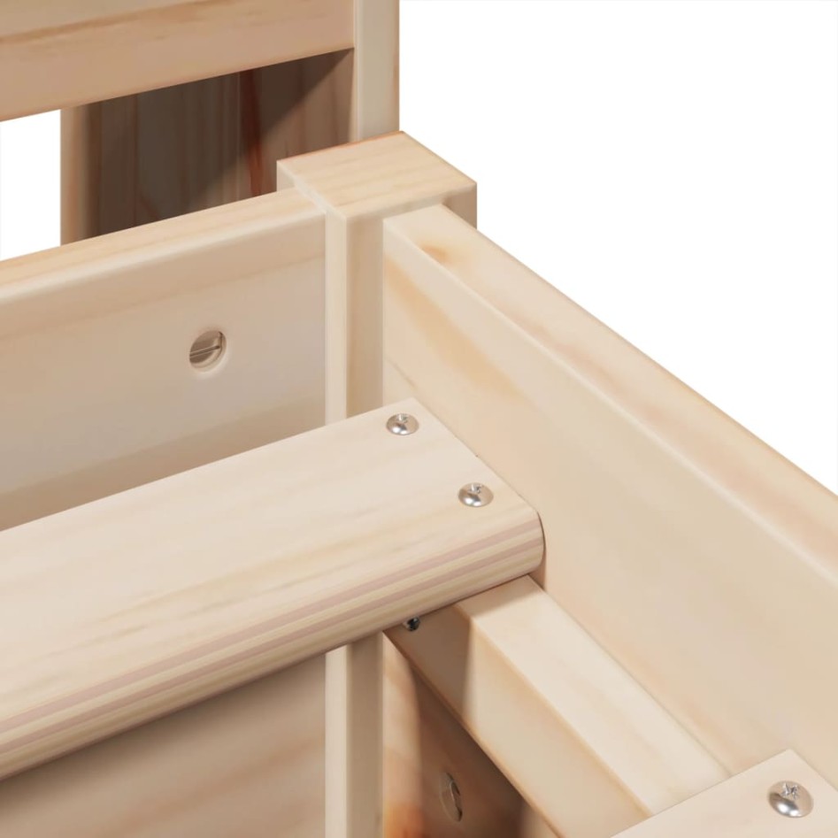 Cama con estantería sin colchón madera maciza de pino