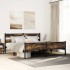 Estructura de cama sin colchón metal roble ahumado 180x200