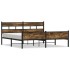 Estructura de cama sin colchón metal roble ahumado 180x200