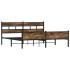Estructura de cama sin colchón metal roble ahumado 180x200