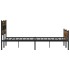 Estructura de cama sin colchón metal roble ahumado 180x200