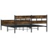 Estructura de cama sin colchón metal roble ahumado 180x200