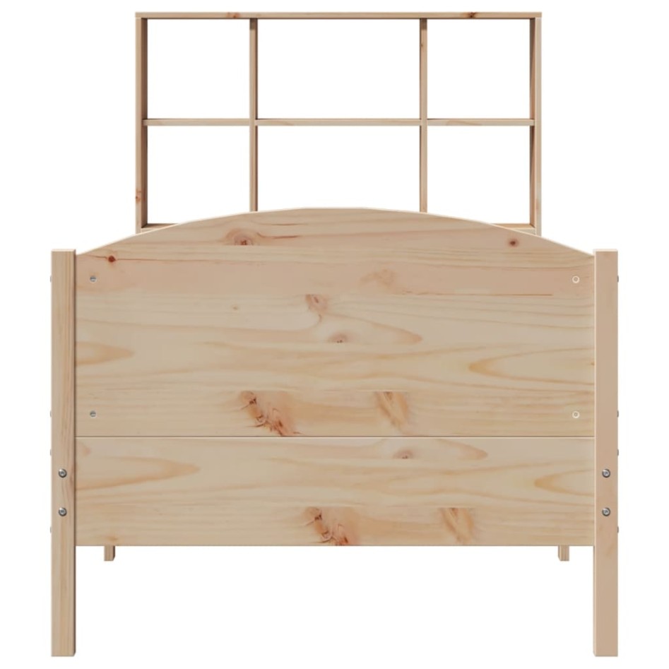 Cama con estantería sin colchón madera maciza de pino