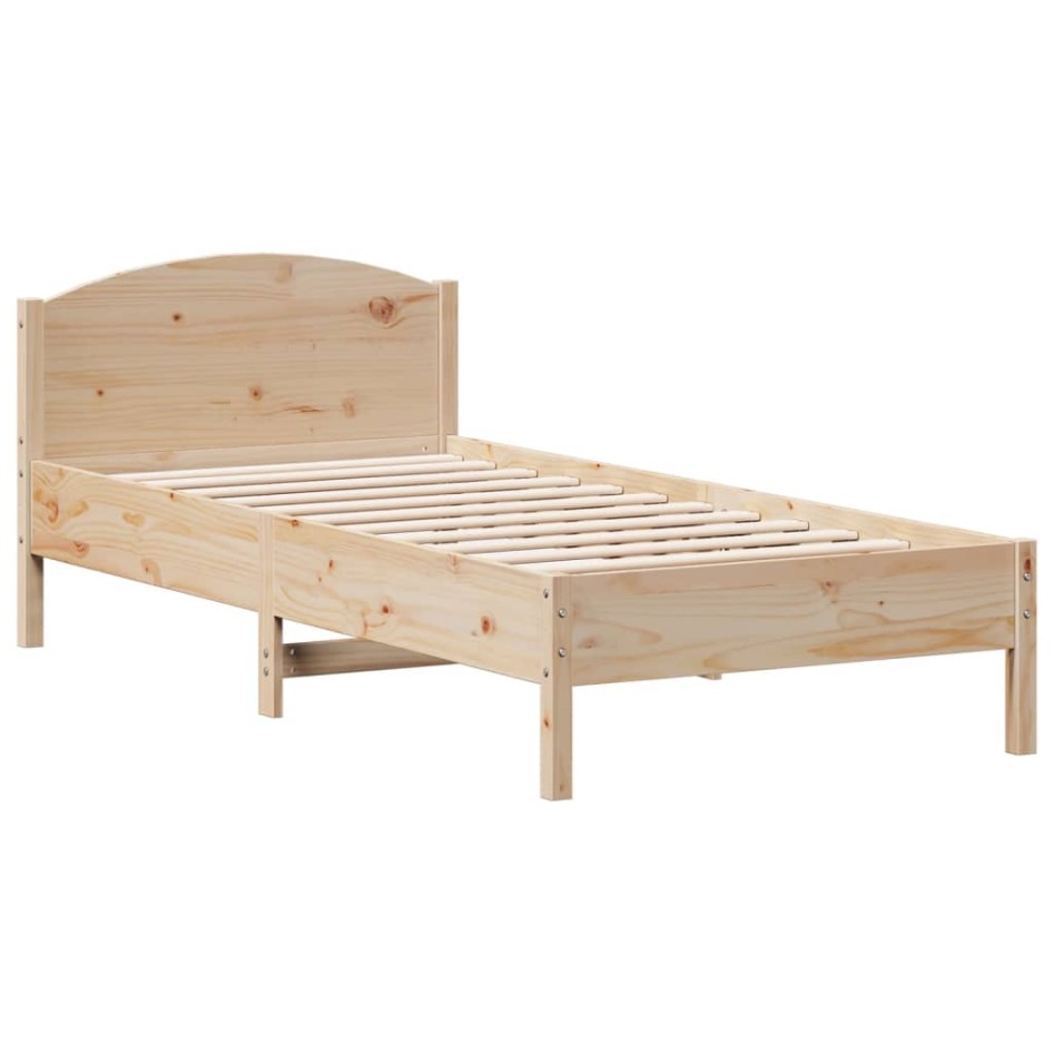 Cama con estantería sin colchón madera maciza de pino
