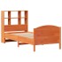 Cama con estantería sin colchón madera maciza marrón 90x190