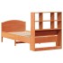Cama con estantería sin colchón madera maciza marrón 90x190
