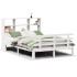 Cama con estantería sin colchón madera maciza blanca 150x200