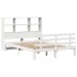 Cama con estantería sin colchón madera maciza blanca 150x200