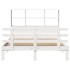 Cama con estantería sin colchón madera maciza blanca 150x200