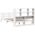 Cama con estantería sin colchón madera maciza blanca 150x200