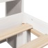 Cama con estantería sin colchón madera maciza blanca 150x200