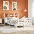 Cama con estantería sin colchón madera maciza blanca 160x200