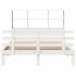 Cama con estantería sin colchón madera maciza blanca 160x200